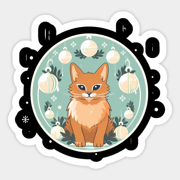Somali Cat Xmas Ornament, Love Cats Sticker by logiamerch